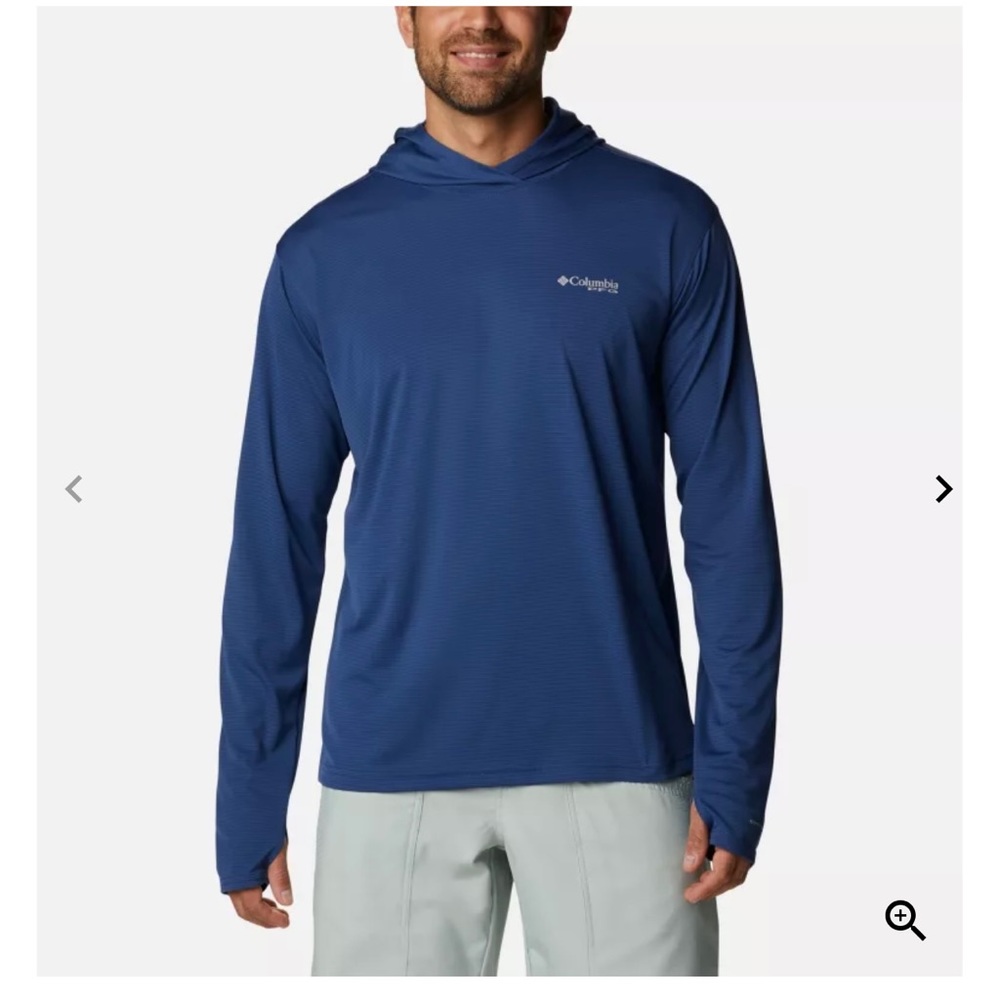 NWT Mens Navy blue PFG Skiff Guide™ Knit Hoodie$40